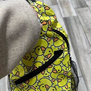 Yellow Duck Print Backpack